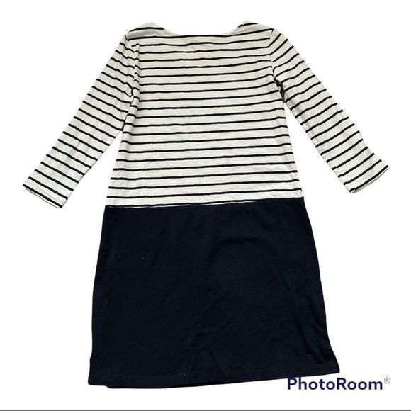 Striped Black and White Kids Dress - Picture 2 of 4